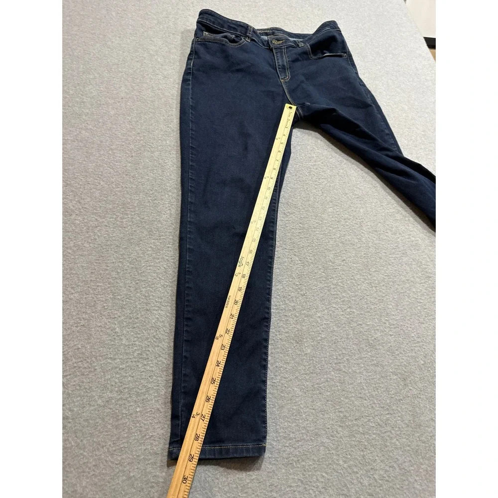 Michael Kors Izzy Skinny Jeans Womens Dark Blue Stretch Denim Size 12 33x28.5